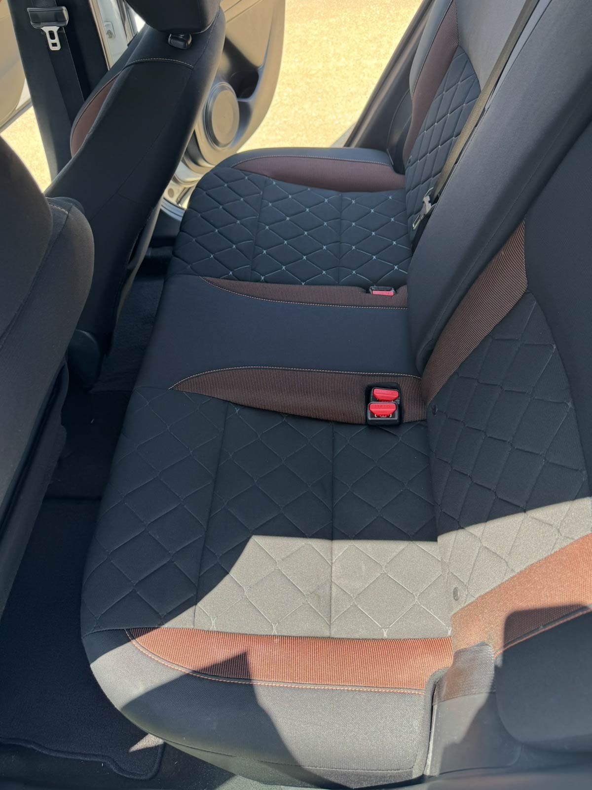 Deep cleaned cloth car seats after interior detailing