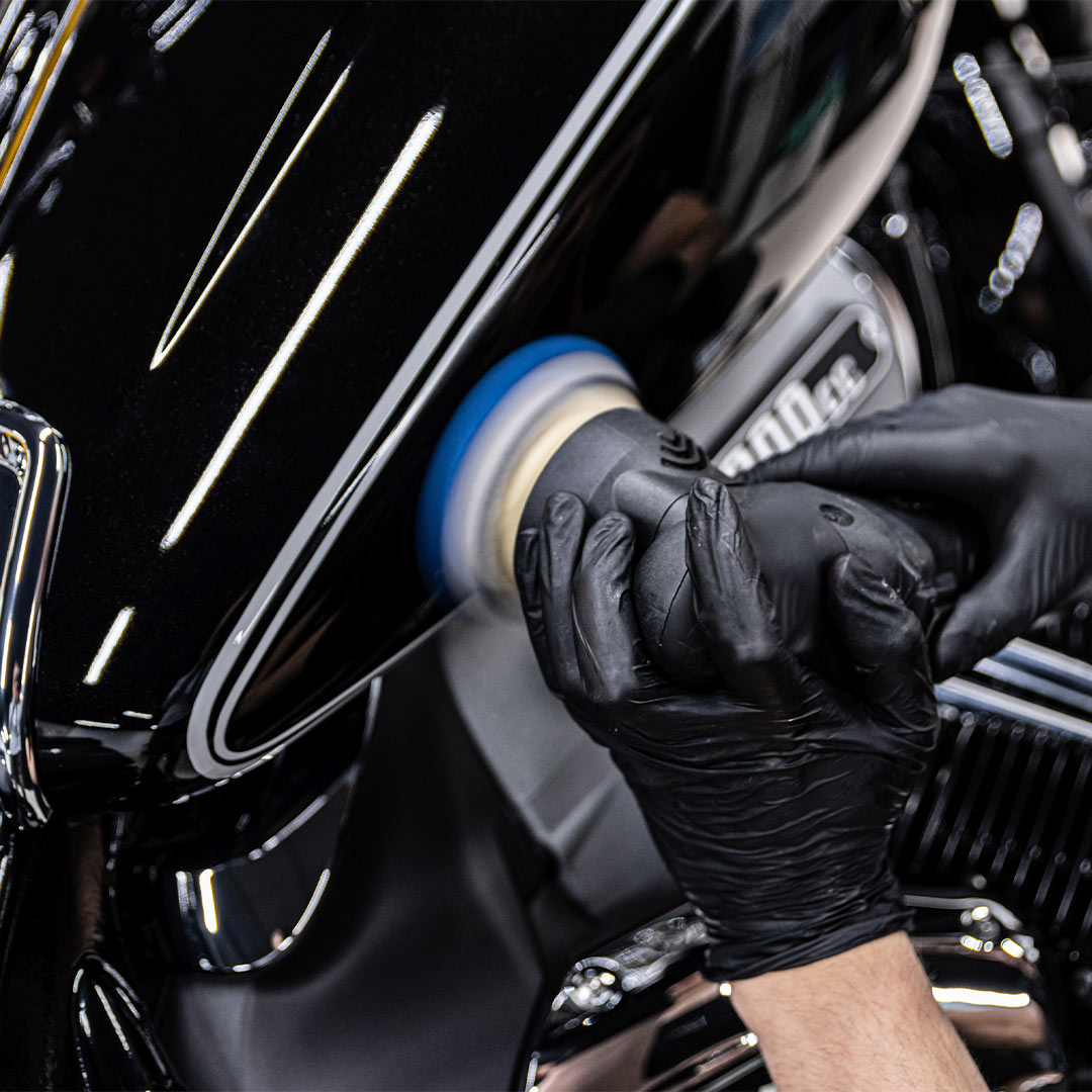 Motorcycle paint correction and machine polishing